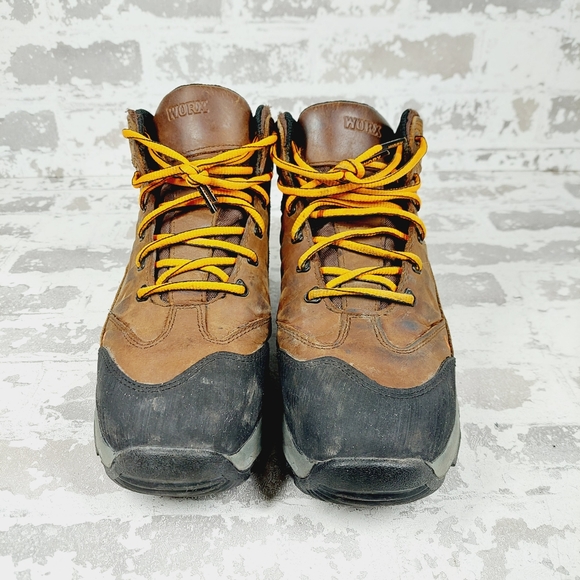 Red Wing Shoes Worx Brown Leather Lace Up Working Hiking Boots K254 - Picture 3 of 11